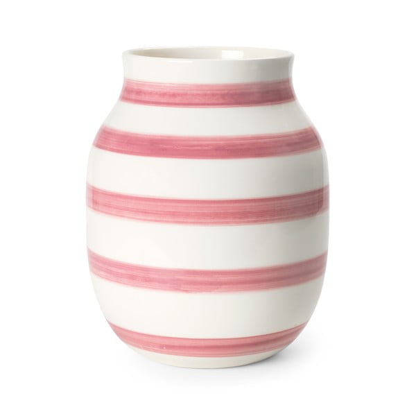 Vaso in ceramica bianco/rosa dipinto a mano Omaggio - Kähler Design