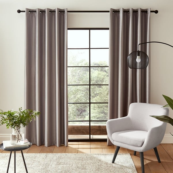 Tende oscuranti in grigio-argento in set da 2 168x229 cm - Catherine Lansfield-image-1