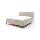 Letto matrimoniale imbottito beige con contenitore con rete inclusa 180x200 cm Lizzano – Meise Möbel