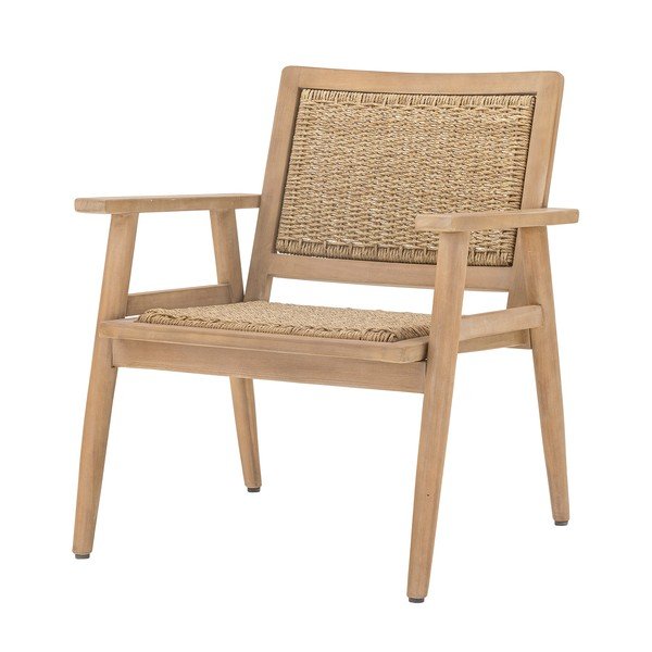 Poltrona da esterno di colore naturale in legno massiccio Sorrento – Bloomingville