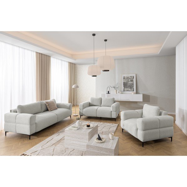 Divano grigio chiaro 217 cm Helio – Ropez-image-1