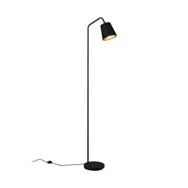 Lampada da terra nera con paralume in tessuto (altezza 148 cm) Buddy - Reality