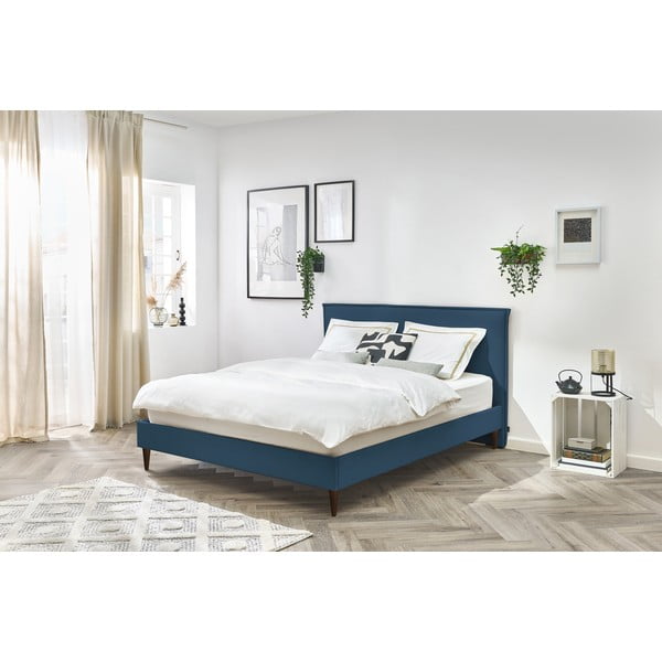 Letto matrimoniale imbottito blu con griglia 160x200 cm Sary - Bobochic Paris-image-4