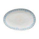 Vassoio da portata in gres bianco e blu Brisa, lunghezza 41 cm - Costa Nova