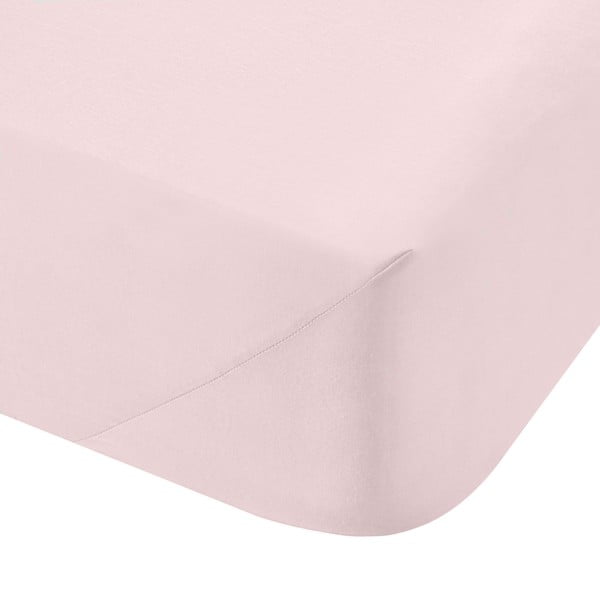 Lenzuolo di cotone rosa Blush, 90 x 190 cm - Bianca
