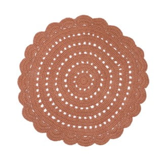 Tappeto marrone in cotone lavorato a mano, ø 120 cm Alma - Nattiot