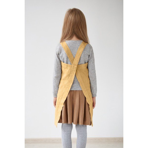 Grembiule di lino giallo per bambini, 72 x 45 cm Honey - Linen Tales-image-1