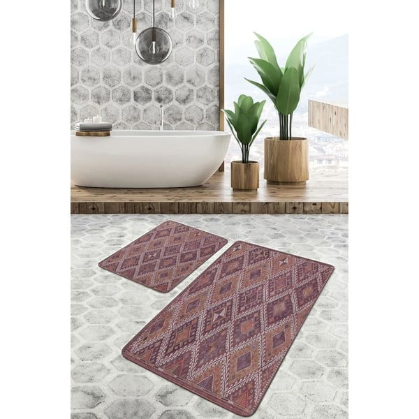 Set di tappetini per il bagno in velluto 2 pz 60x100 cm – Mila Home-image-1