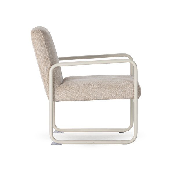 Poltrona beige con rivestimento in ciniglia Vince – MOME-image-3