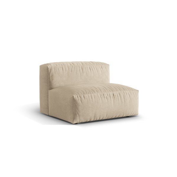 Parte divano componibile beige (solo con parte centrale) con rivestimento in velluto Martina – Micadoni -image-2