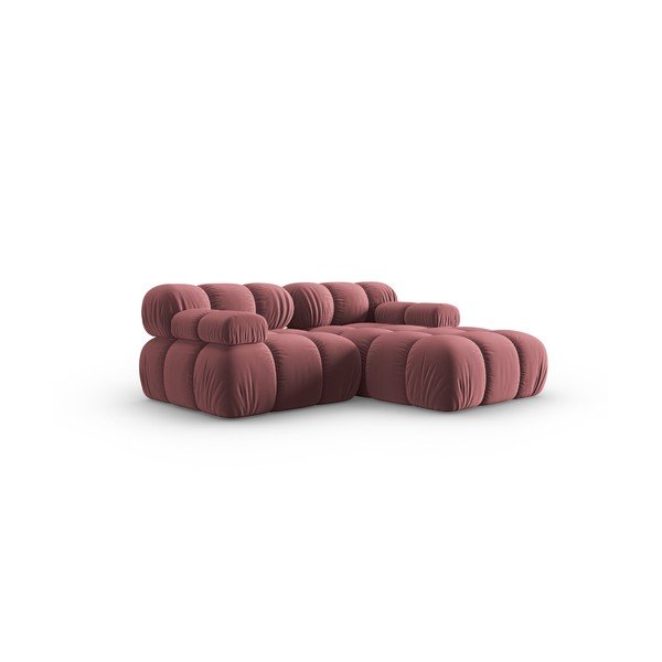 Divano angolare in velluto rosa (angolo destro) Bellis - Micadoni Home-image-3