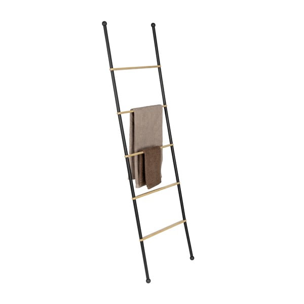 Scala decorativa in metallo nero/naturale Bambusa - Wenko-image-3