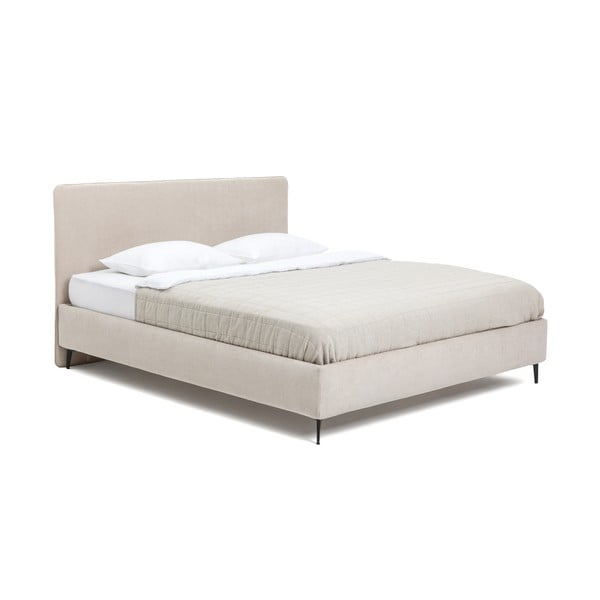 Letto matrimoniale imbottito beige con materasso incluso/con rete inclusa 160x200 cm Noira Slim – Bonami Selection