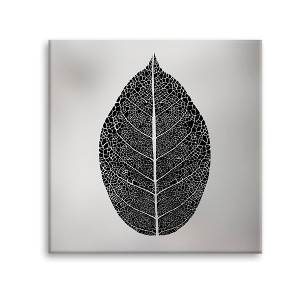 Pittura su tela Foglia d'argento, 60 x 60 cm - Styler
