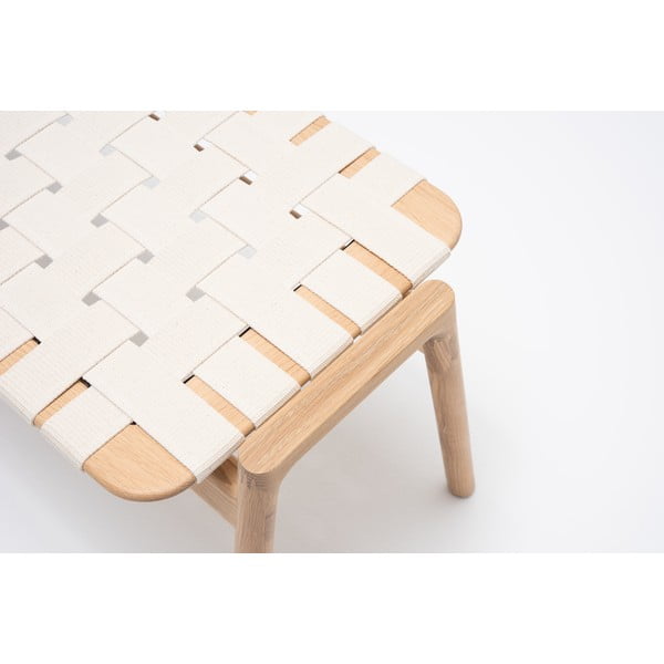 Panchina in colore bianco e naturale Klupa - Gazzda-image-1