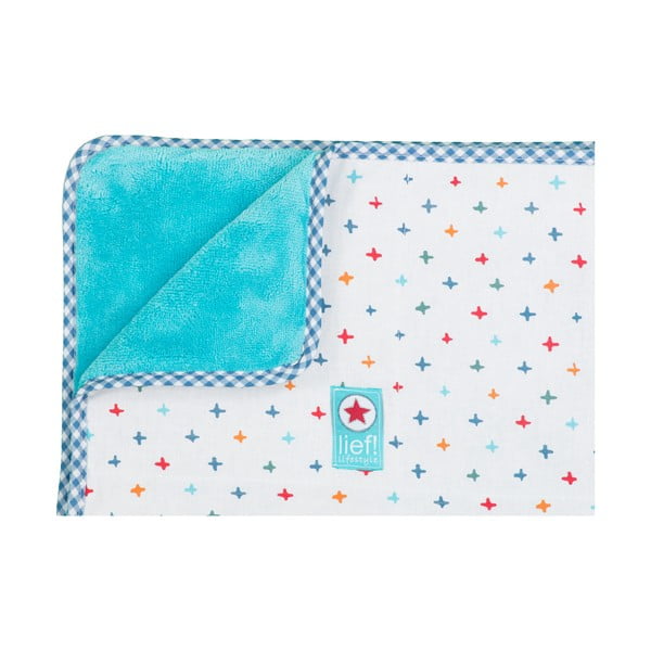 Copriletto per lettino blu e bianco, 100 x 150 cm - Tiseco Home Studio-image-1