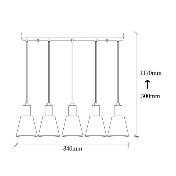 Lampada a sospensione nera per 5 lampadine Kem - Opviq lights-image-3