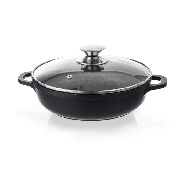 Casseruola antiaderente Pfluon Granit con coperchio in vetro , ⌀ 24 cm Grande - Orion