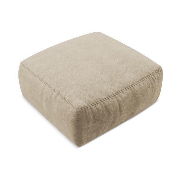 Poggiapiedi marrone chiaro con rivestimento in ciniglia Kuki – Makamii-image-2