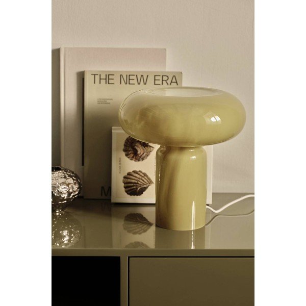 Lampada da tavolo color kaki in vetro (altezza totale 28 cm) Aurora – Ellos Home-image-2