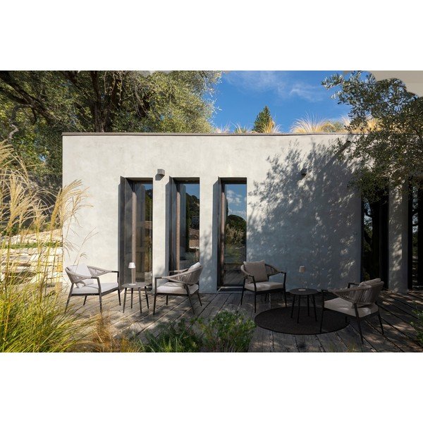 Set di mobili da giardino color kaki/grigio tortora in alluminio per 2 persone Millor – Bizzotto-image-1