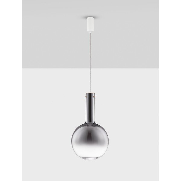 Lampadario LED grigio in vetro con intensità regolabile ø 30 cm Nostos – Nova Luce-image-2