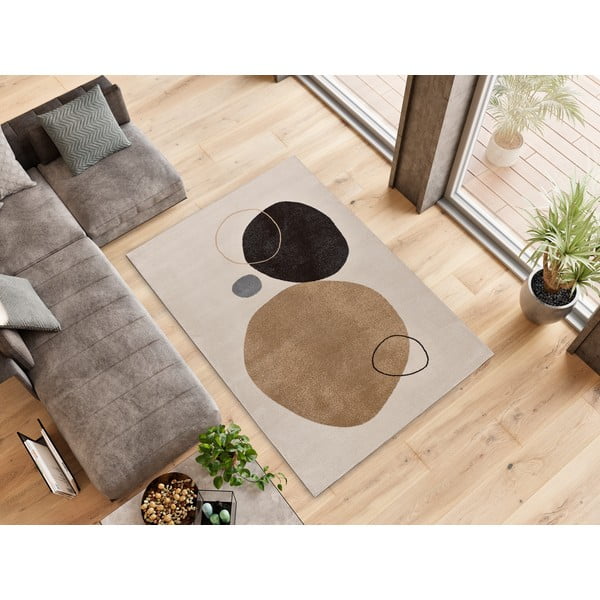 Tappeto beige/color crema 80x150 cm Peblinne – Universal-image-4