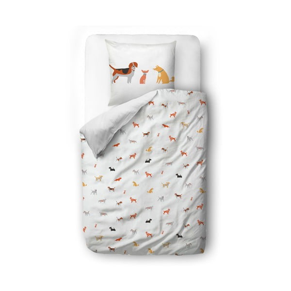 Biancheria da letto in cotone sateen bianco , 140 x 200 cm Dog Land - Butter Kings