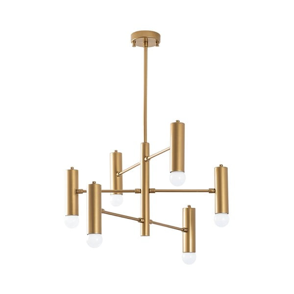 Lampadario dorato con paralume in metallo Gharib – Opviq lights-image-2