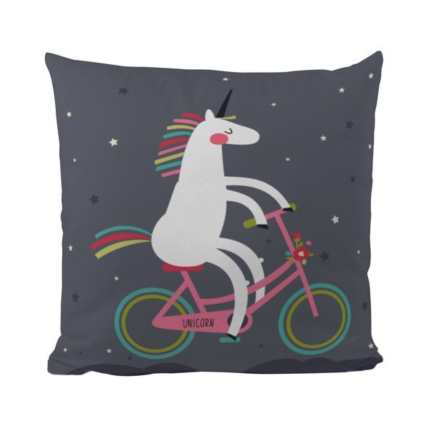 Polštář Butter Kings Unicorn With A Bike, 50 x 50 cm