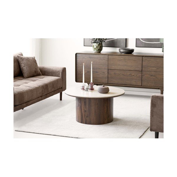 Credenza marrone scuro con effetto rovere 180x75x45 cm Darwin – House Nordic-image-4