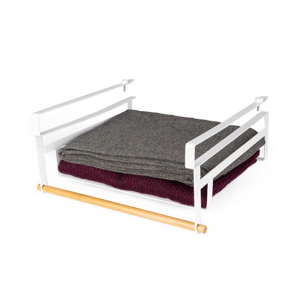 Scaffale bianco per armadio appeso sotto la guida del cestino dello scaffale - Compactor-image-2