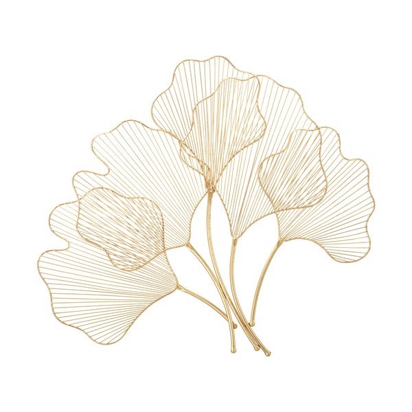 Nástěnná dekorace ve zlaté barvě Mauro Ferretti Glam Leaf, 69 x 62 cm