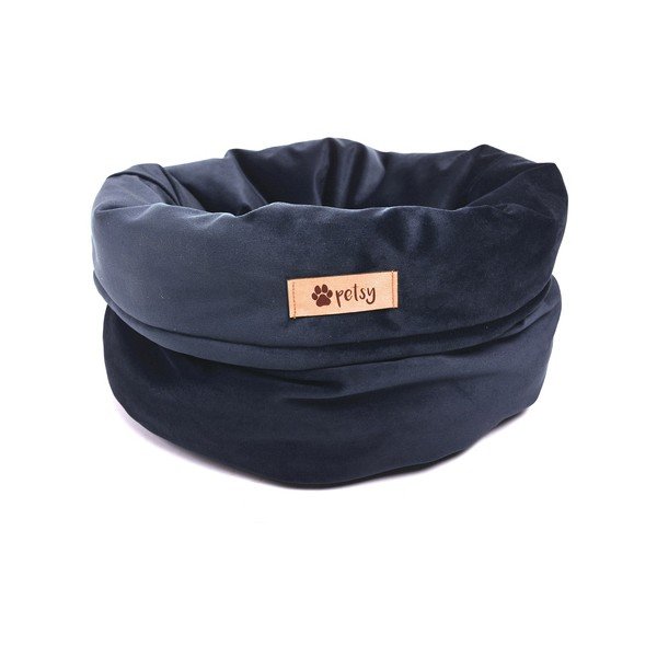 Biancheria da letto in velluto blu scuro ø 40 cm Basket Royal - Petsy