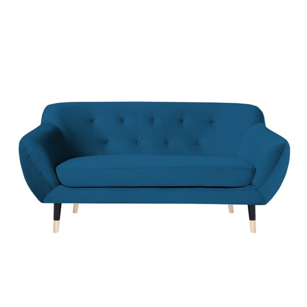 Divano blu con gambe nere Amelie, 158 cm Giorgio - Mazzini Sofas