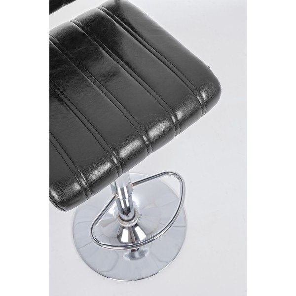 Sgabello da bar nero in similpelle con altezza regolabile/girevole Barclay – Bizzotto-image-4