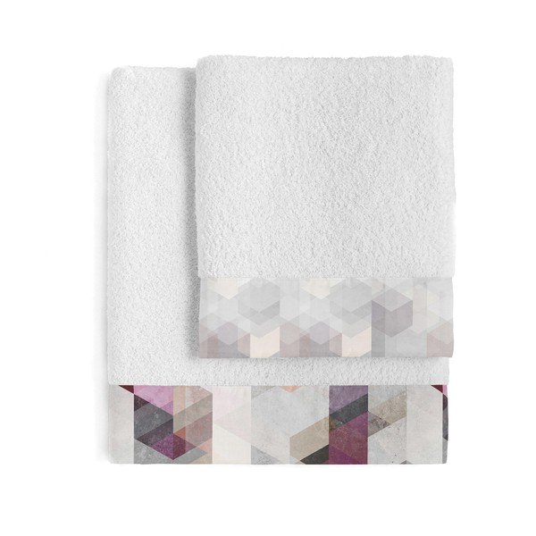Set di 2 asciugamani in cotone Pond - Blanc