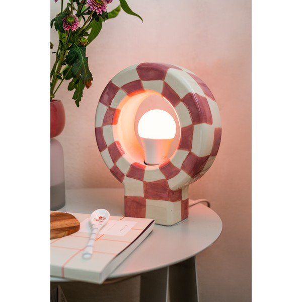 Lampada da tavolo rosa (altezza totale 23,5 cm) Vialini – Bloomingville-image-4
