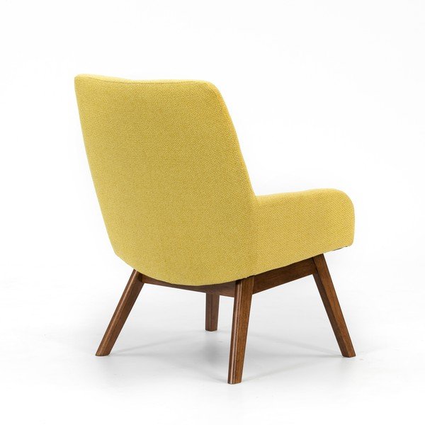 Poltrona gialla con gambe in legno Messina - Marckeric-image-2