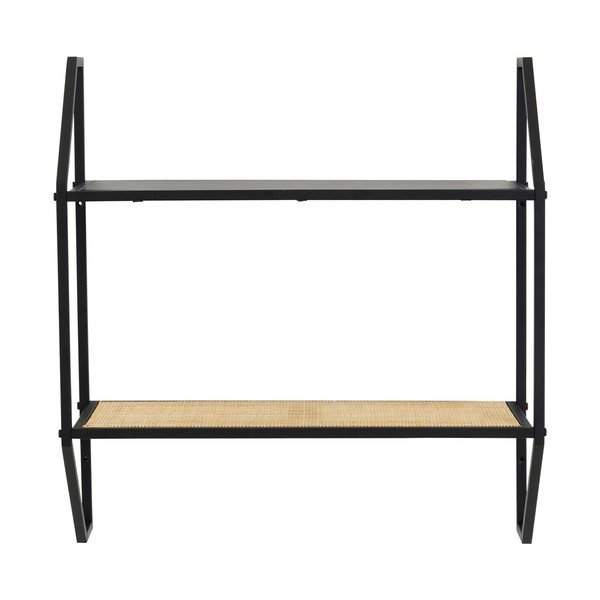 Mensola nera/di colore naturale in metallo con ripiani multipli 61 cm Depok – Premier Housewares-image-4