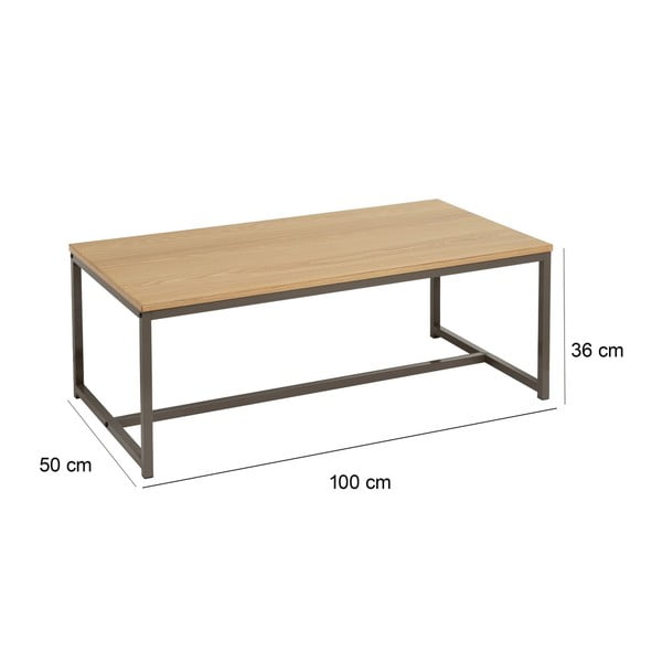 Tavolino in colore naturale 50x100 cm - Casa Selección-image-3