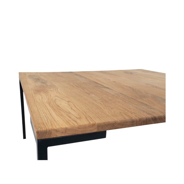 Tavolino nero con piano in legno di quercia Lugano - House Nordic-image-2