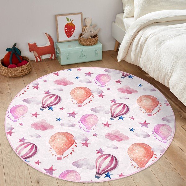 Tappeto rosa per bambini ø 120 cm Comfort - Mila Home-image-2