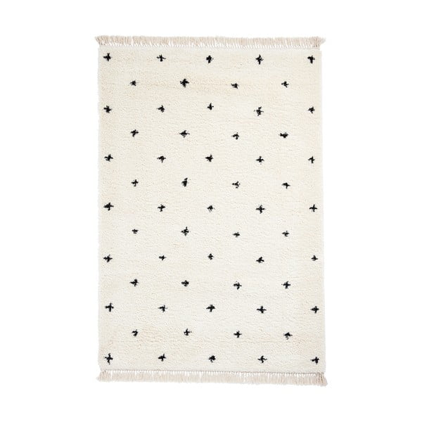 Tappeto bianco e nero Dots, 160 x 220 cm Boho - Think Rugs