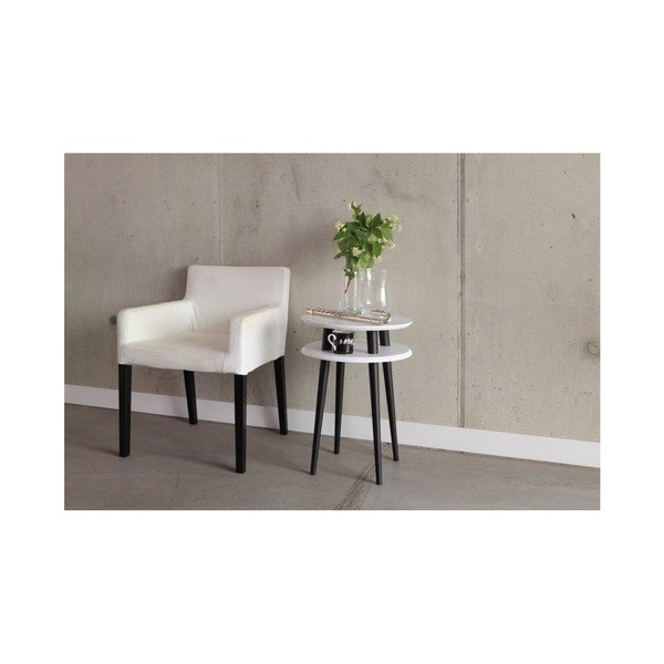Tavolino grigio scuro con gambe nere UFO, Ø 57 cm - Ragaba-image-2