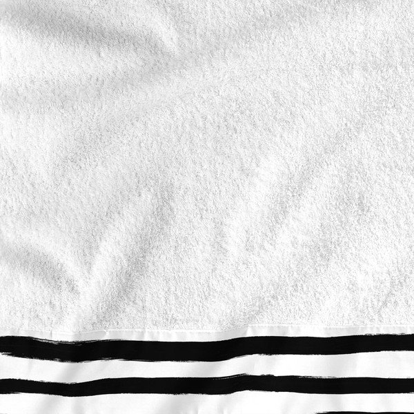 Set di 2 asciugamani in cotone a righe Stripes Juego - Blanc-image-1
