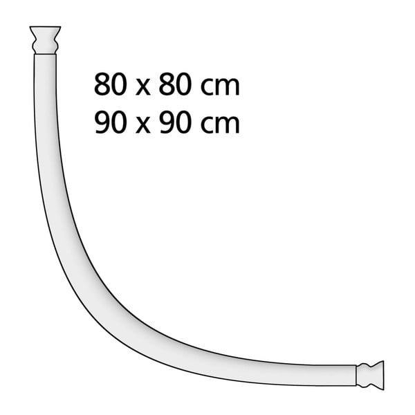 Supporto bianco di forma curva per tenda da doccia - Wenko-image-2