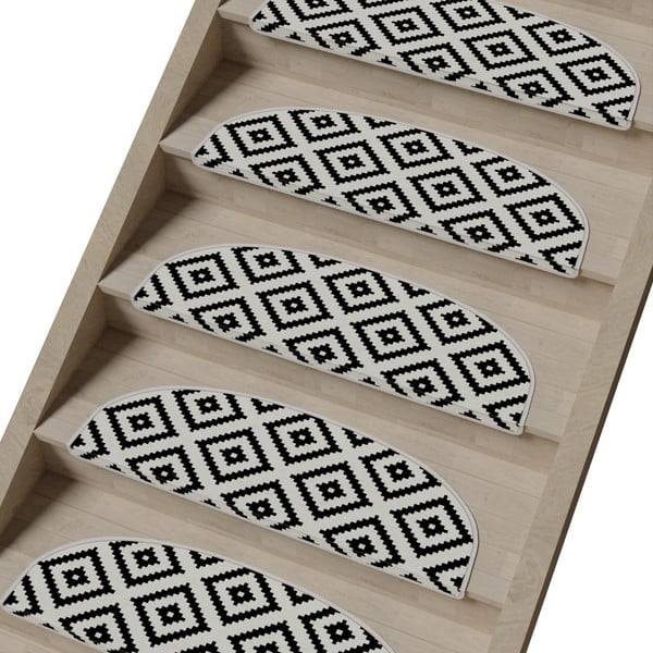 Gradini bianchi e neri in set da 16 pezzi 20x65 cm Art - Vitaus-image-1