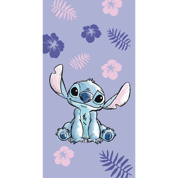 Asciugamano per bambini in cotone viola 70x140 cm Lilo and Stitch - Jerry Fabrics