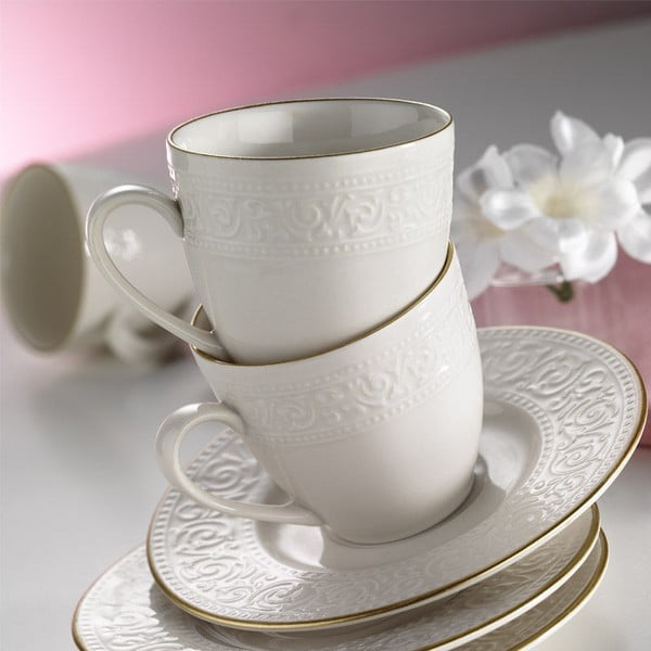 Set di 6 tazze e piattini in porcellana Kutahya Simple White, 80 ml - Kütahya Porselen